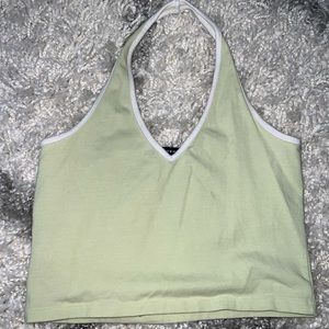 Brandy Melville alexis white trim halter top